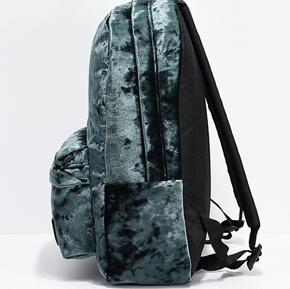 Vans Velvet Darkest Spruce Green Black Backpack - Picture 2 of 6